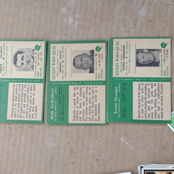1961 Football Cards - Picture 2 of 2